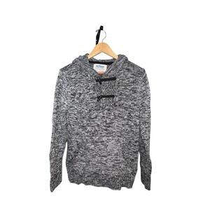 Urban Pipeline Knit Hoodie Sweater with Toggle Fasteners Black & Gray Men's S‎